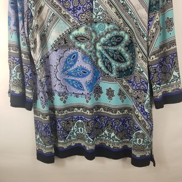 JM COLLECTION TUNIC TOP W/CHAIN DETAIL. SZ L - Picture 5 of 16